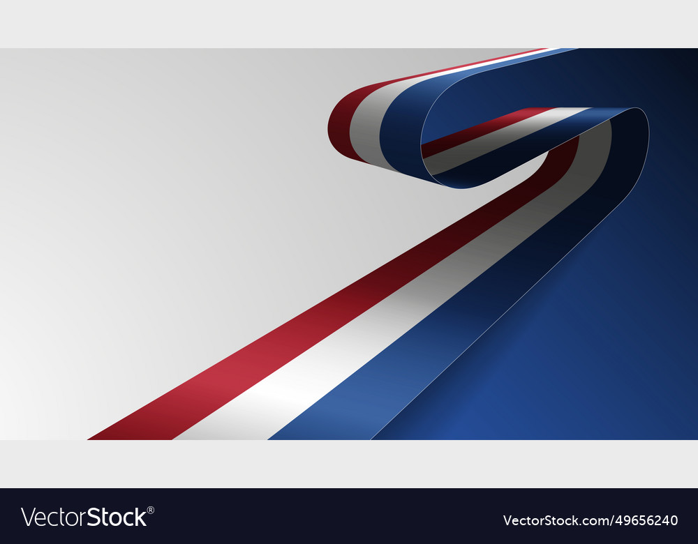 Realistic ribbon background with flag vector image Realistic ribbon background with flag