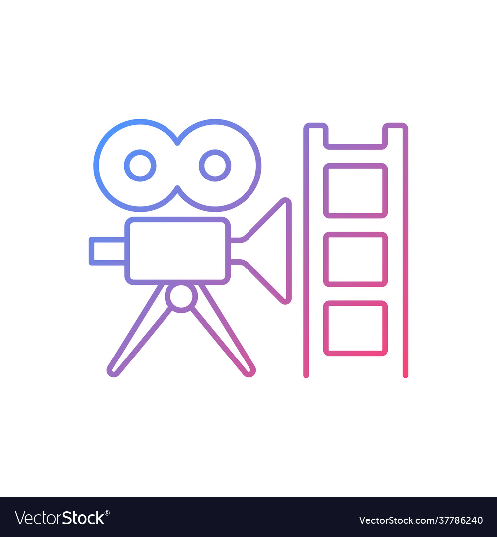 Retro channel gradient linear icon