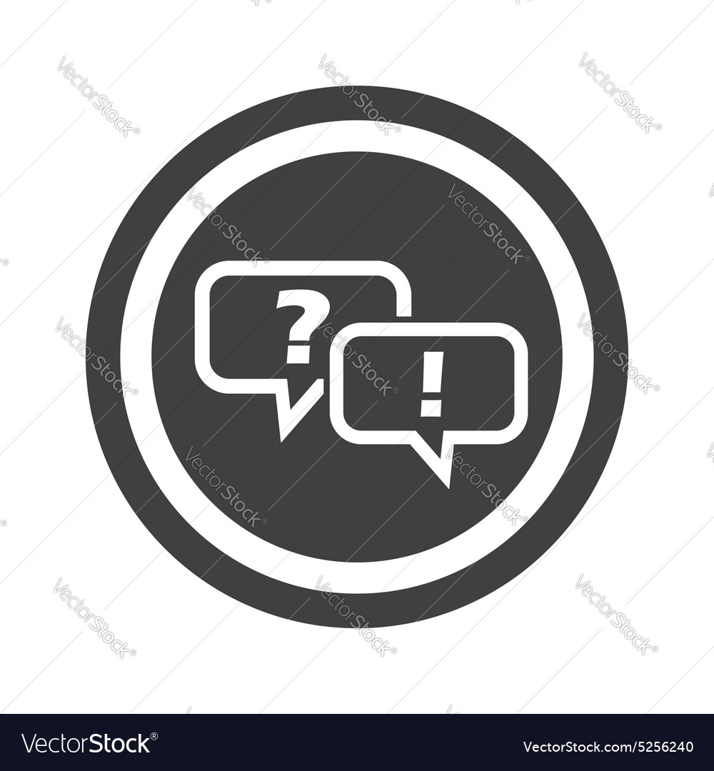 Round black question answer sign Royalty Free Vector Image