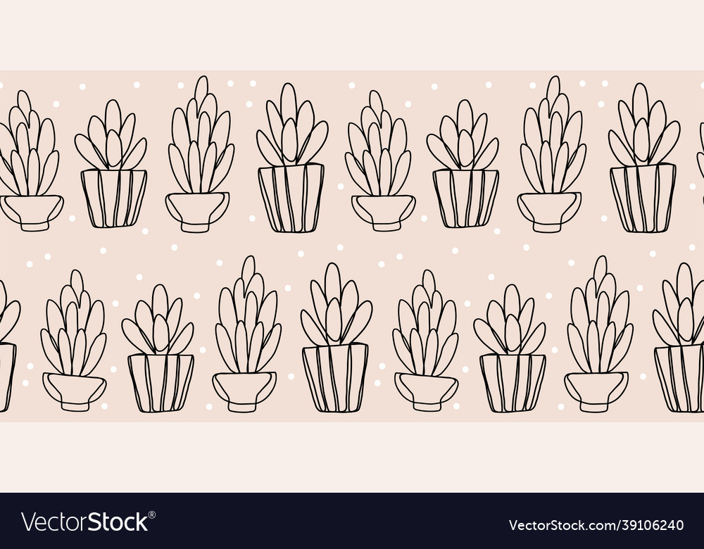 Seamless pattern home plants