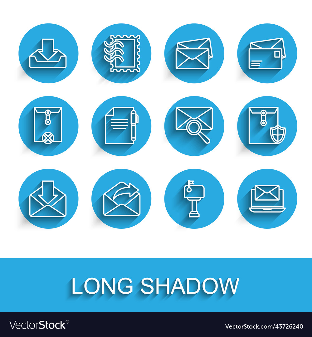 Set line envelope outgoing mail download inbox vector image Set line envelope outgoing mail download inbox