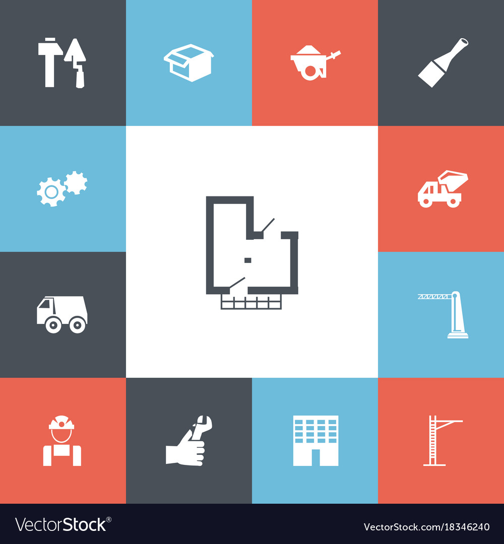 Set of 13 editable structure icons includes
