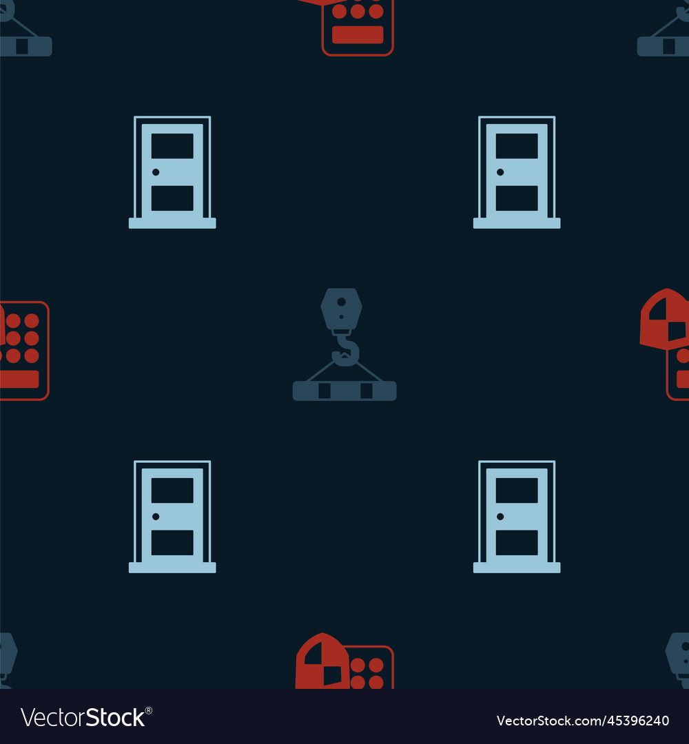 Set security keypad access panel crane hook vector image Set security keypad access panel crane hook