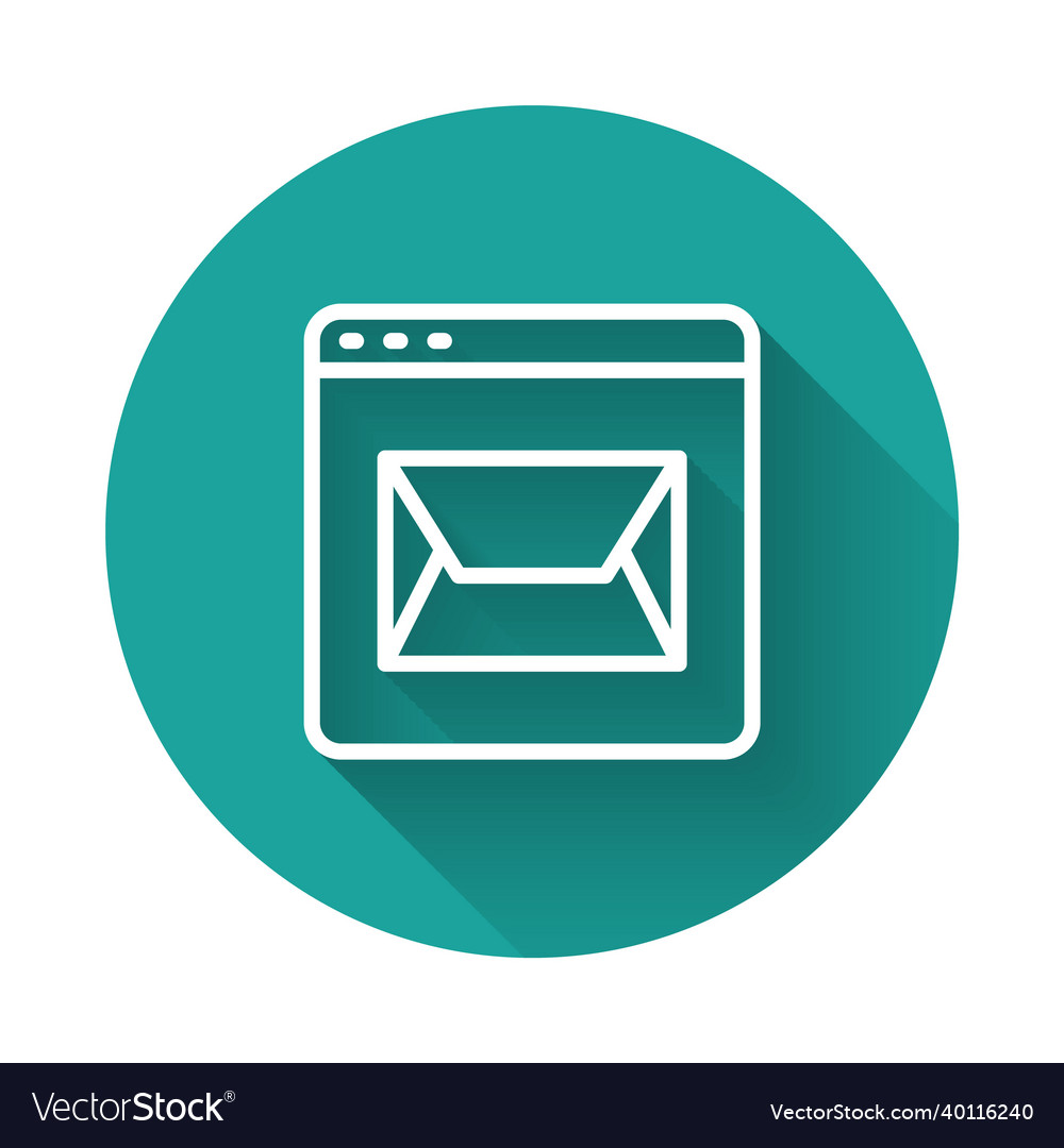 White line website and envelope new message mail vector image White line website and envelope new message mail