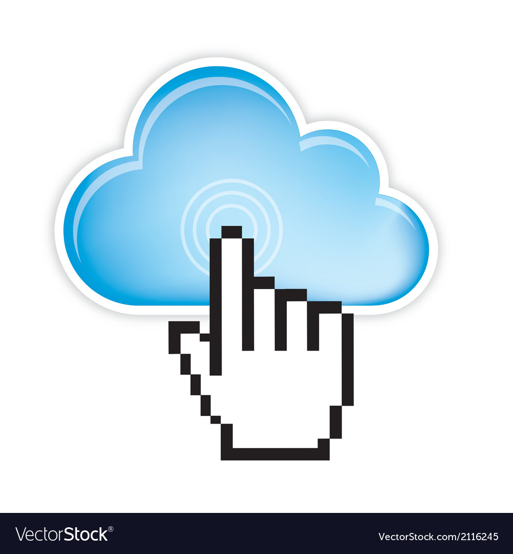 Cloud computing with cursor hand isolated