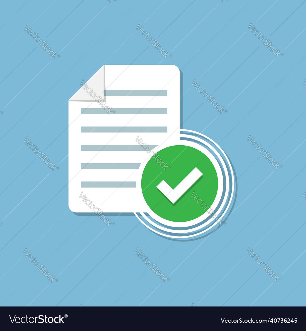 Contract document icon in flat style report vector image Contract document icon in flat style report
