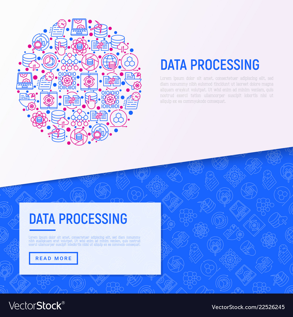 Data processing concept in circle Vector Image Data processing concept in circle
