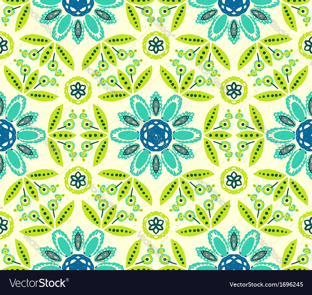 Floral ethnic spring pattern Royalty Free Vector Image