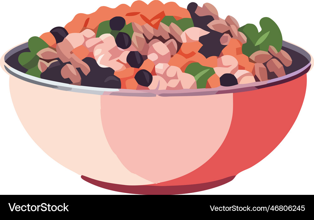 Fresh vegetarian rice with ripe vegetables Vector Image