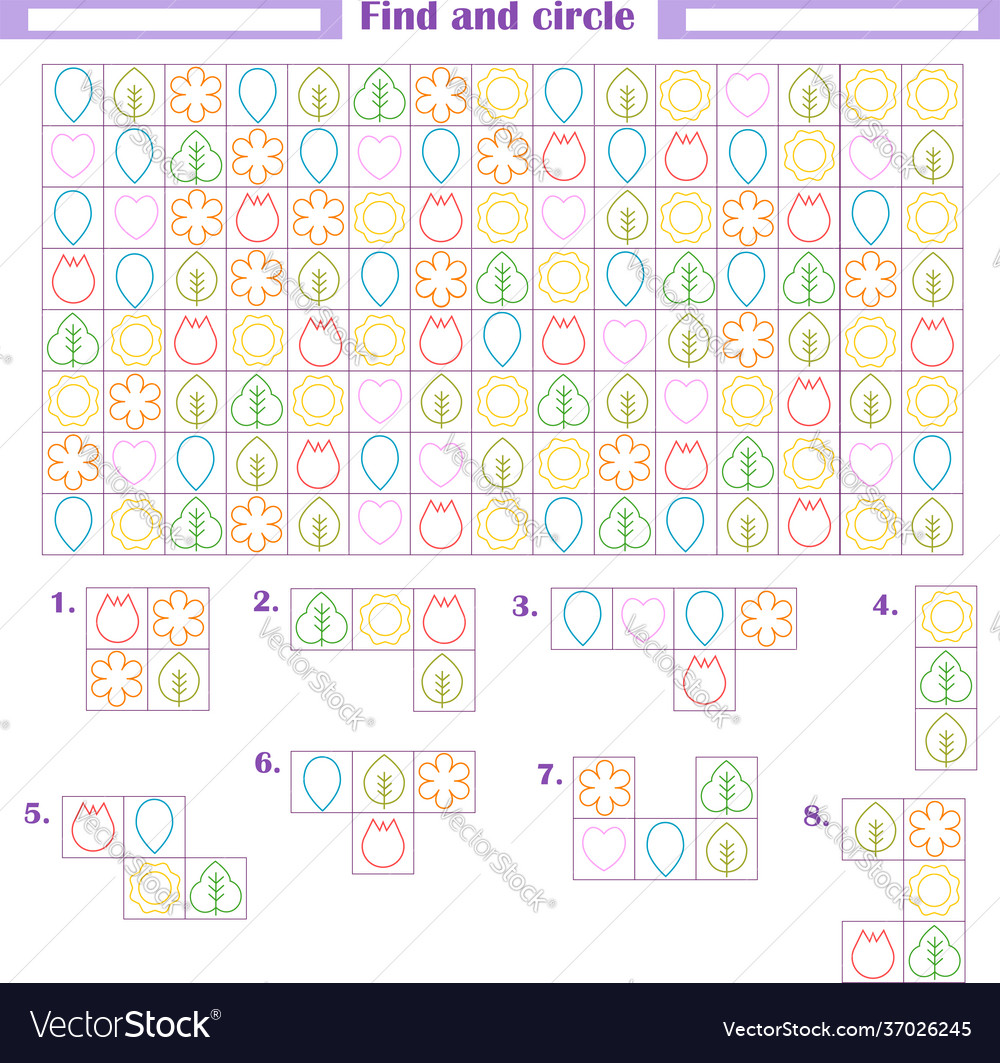Logic game for children development attention vector image Logic game for children development attention
