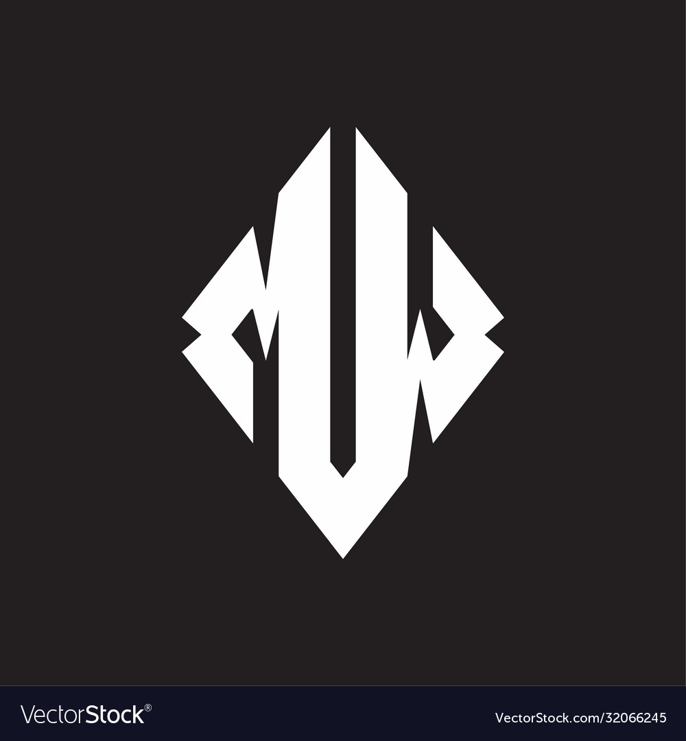 Mw logo monogram with sharp square design template