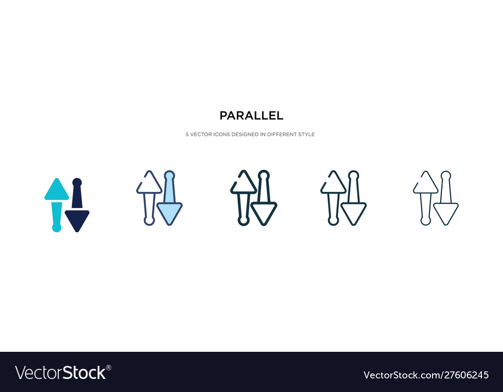 Parallel icon in different style two colored