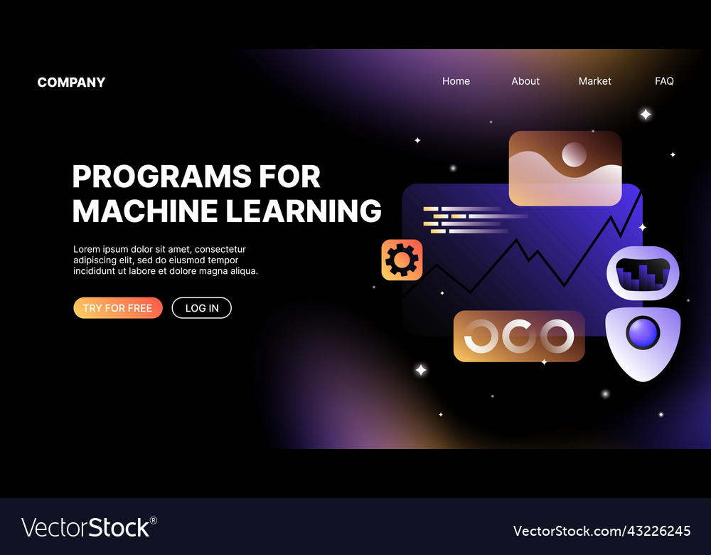 Programs for machine learning artificial vector image Programs for machine learning artificial