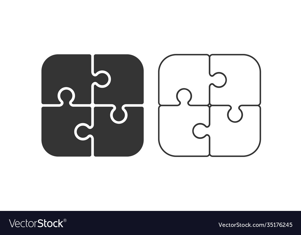 Puzzle simple icon set flat style element vector image Puzzle simple icon set flat style element