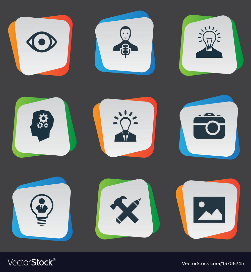 Set of simple visual art icons