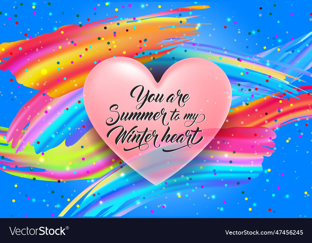 Summer to my heart lettering and confetti