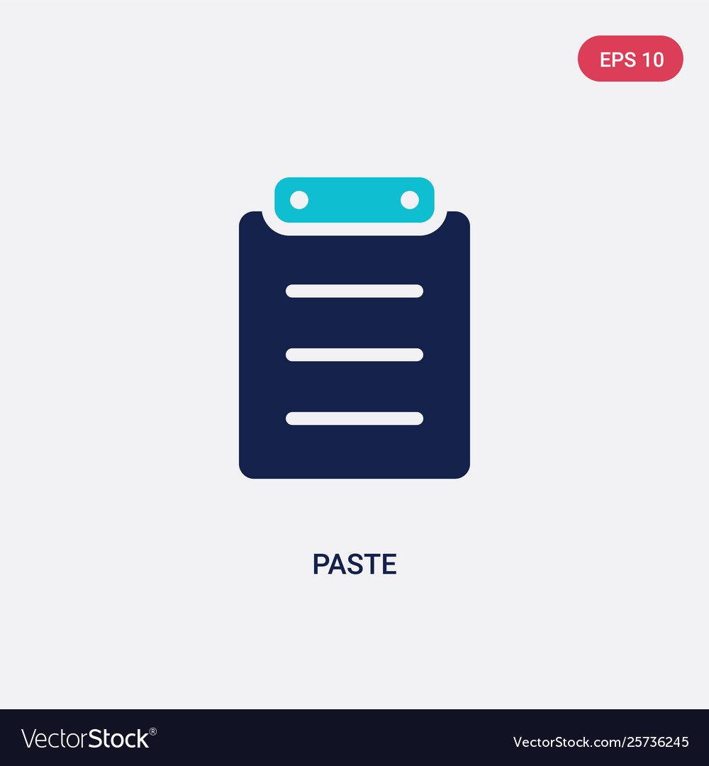 Two color paste icon from content concept