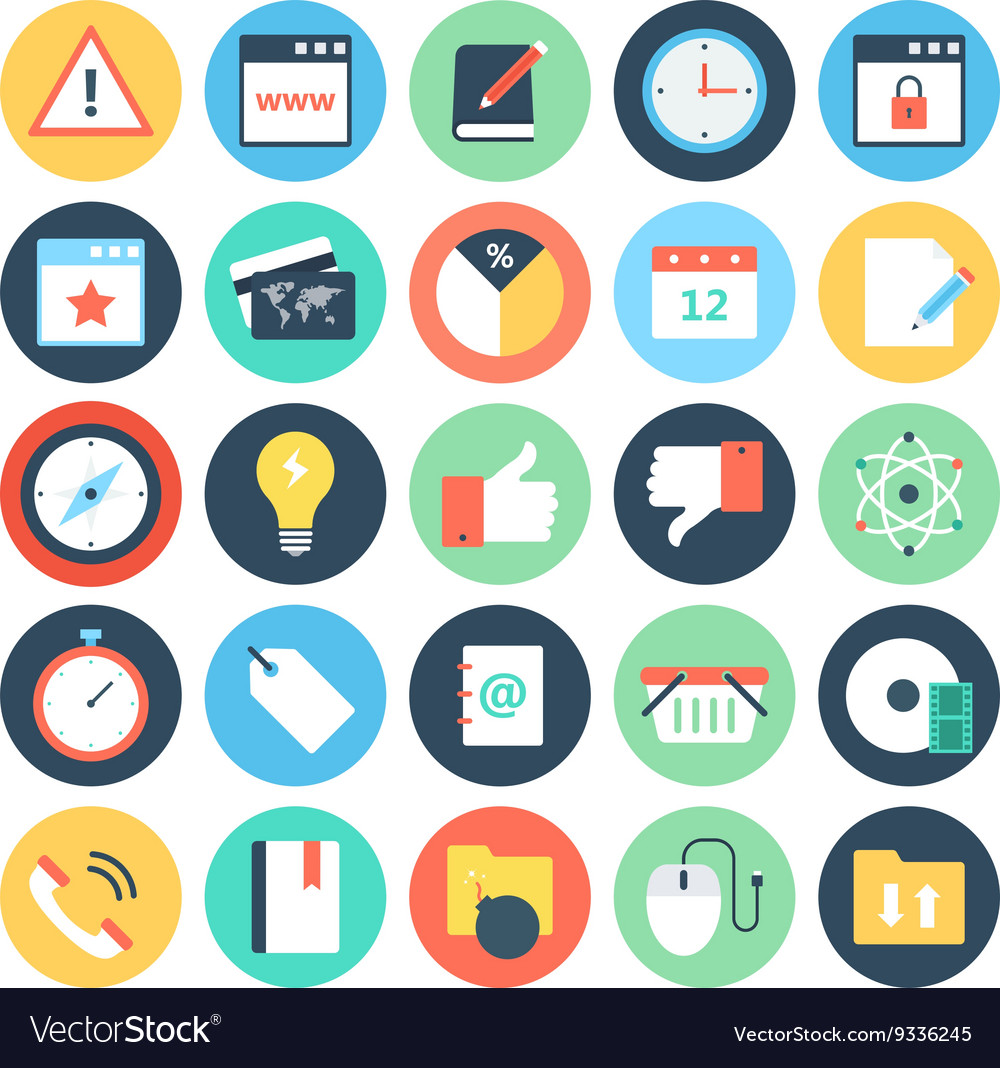 Web and networking flat icons 4