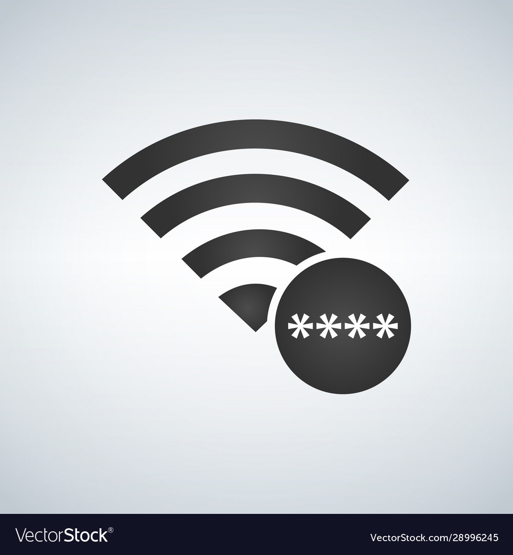 Wifi connection signal icon with password stars