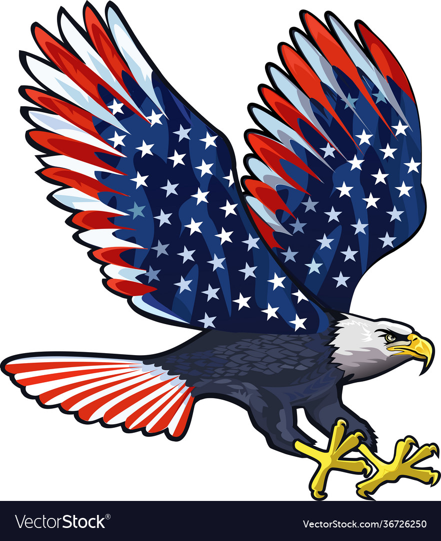 American eagle with usa flags Royalty Free Vector Image