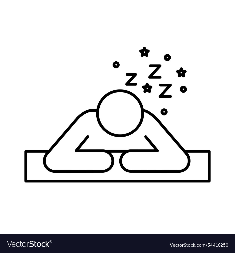 Avatar figure with insomnia z letters line style