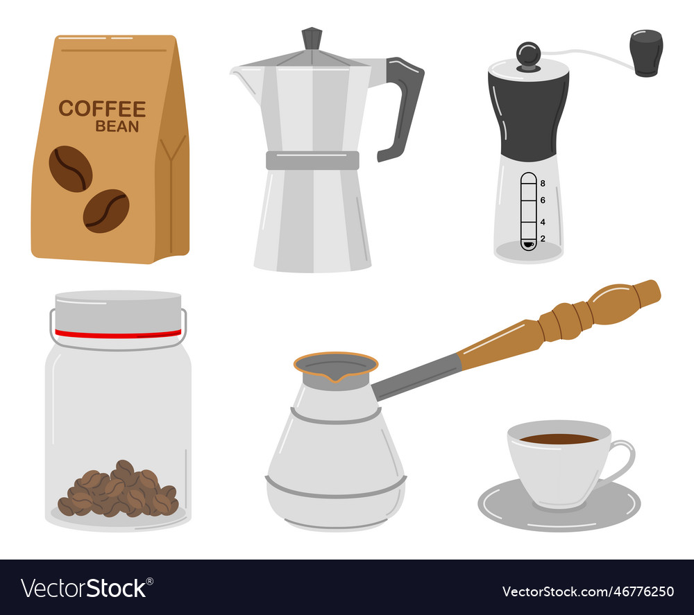 Coffee elements Royalty Free Vector Image - VectorStock