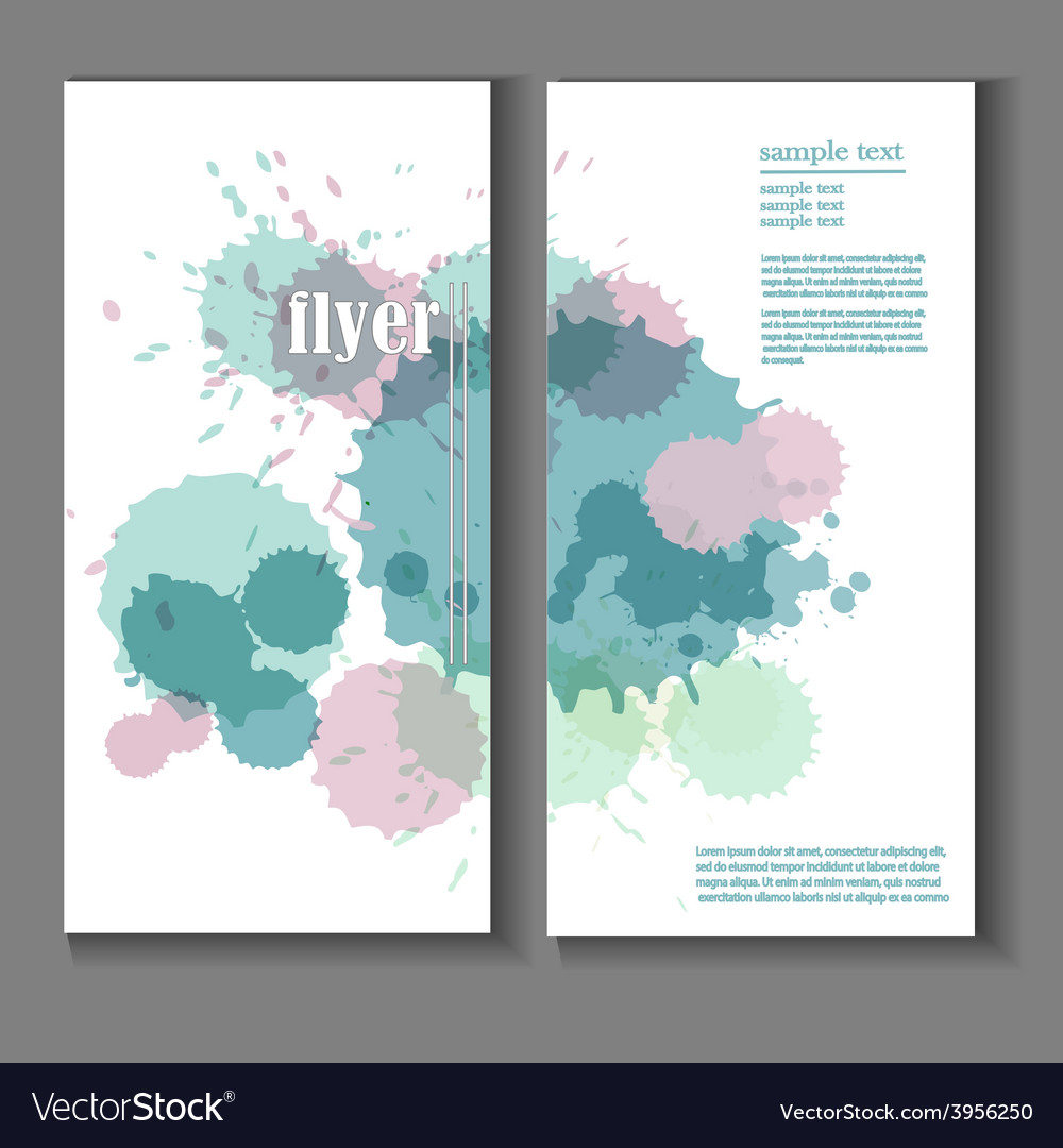 Flyer template with splashes and spots of paint