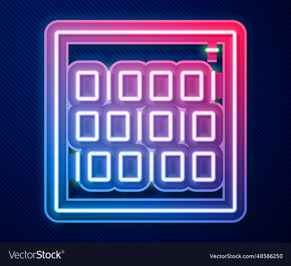 Glowing neon line binary code icon isolated vector image Glowing neon line binary code icon isolated