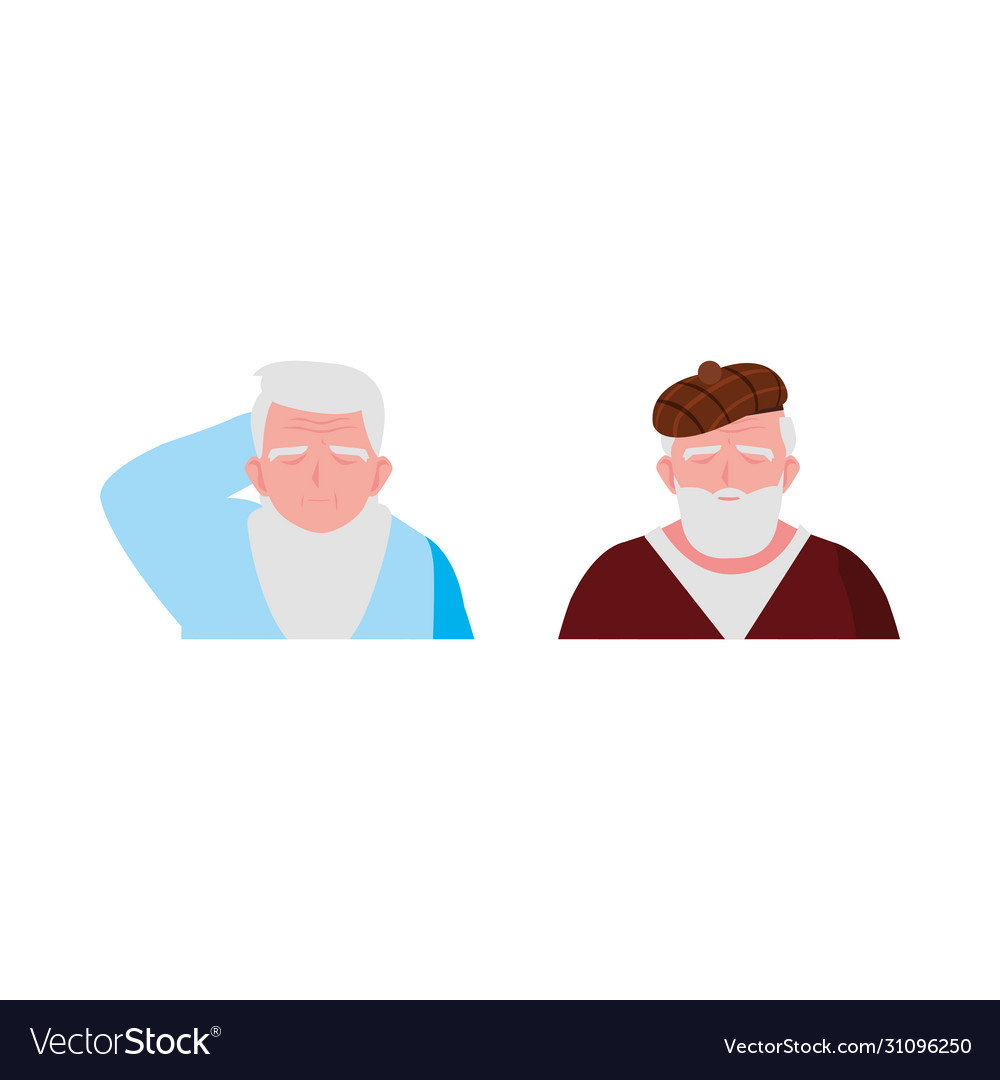 Happy elderly men sharing at home