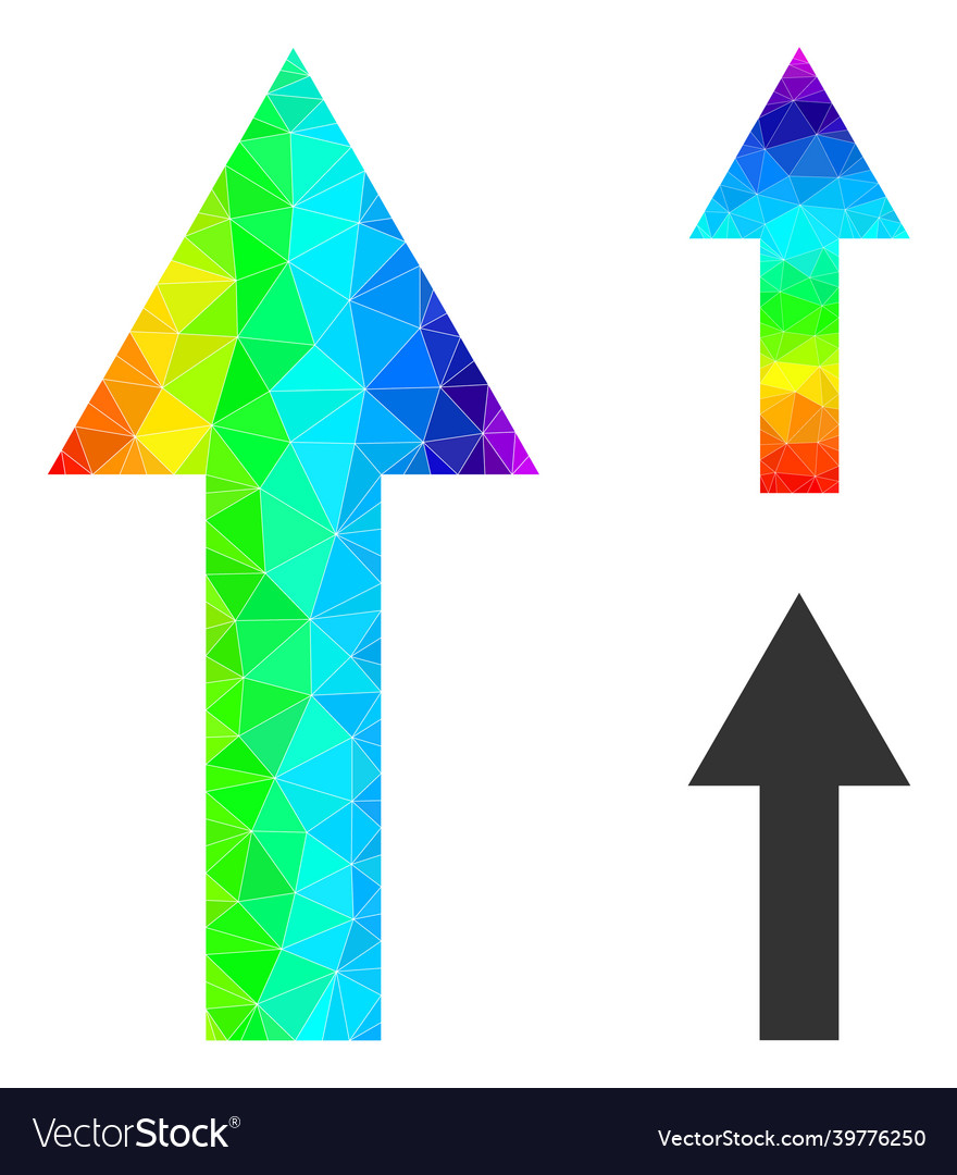 Lowpoly arrow up icon with spectrum Vector Image Lowpoly arrow up icon with spectrum