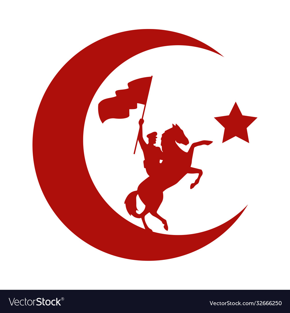 Military soldier waving flag in horse turkey