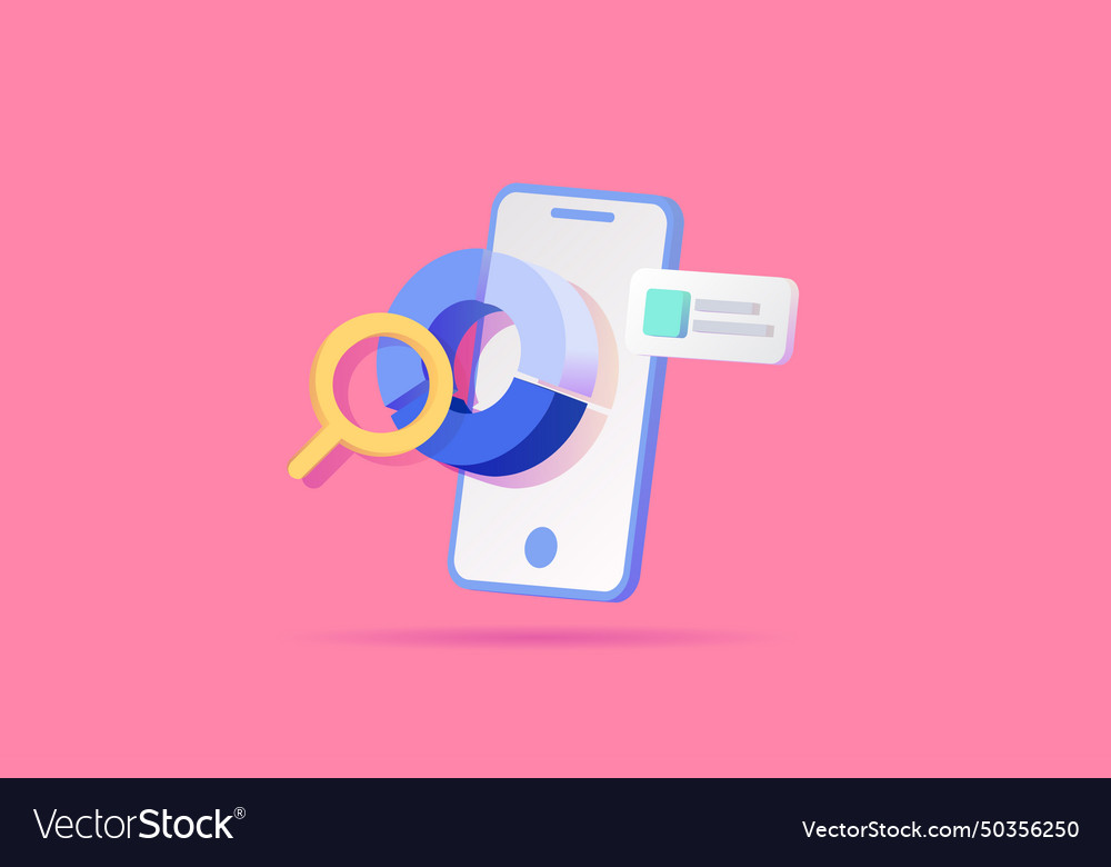 Mobile analytics and data visualization concept