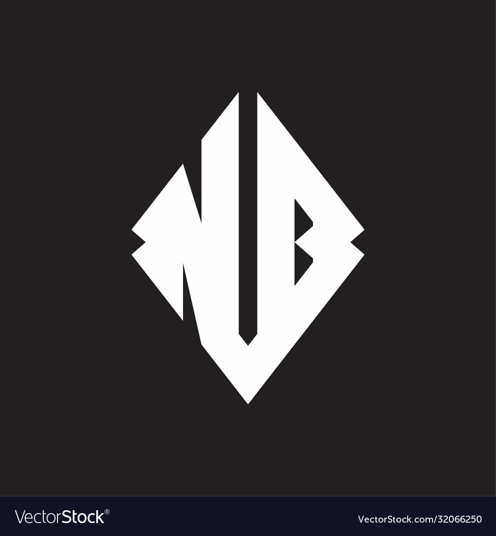 Nb logo monogram with sharp square design template