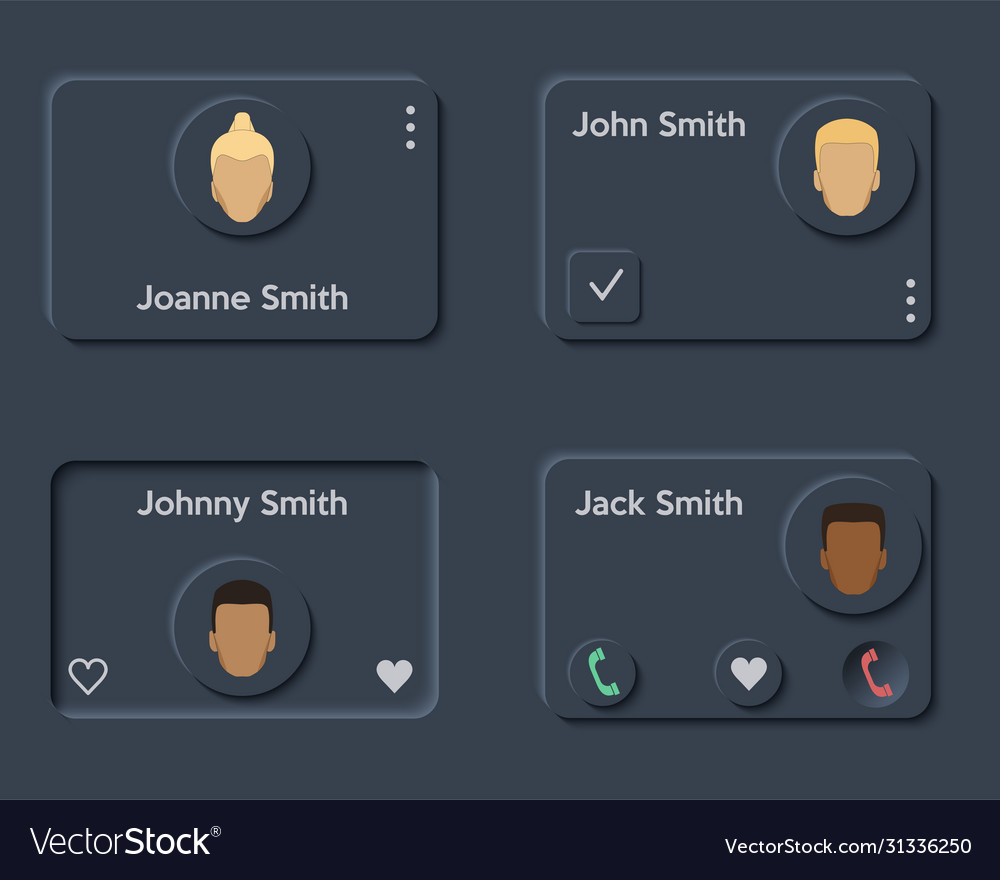 Neumorph ui kit on device screen vector image Neumorph ui kit on device screen