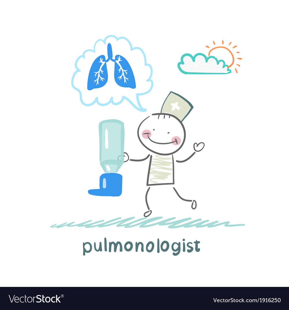 Pulmonologin mit Asthmaspray sagt