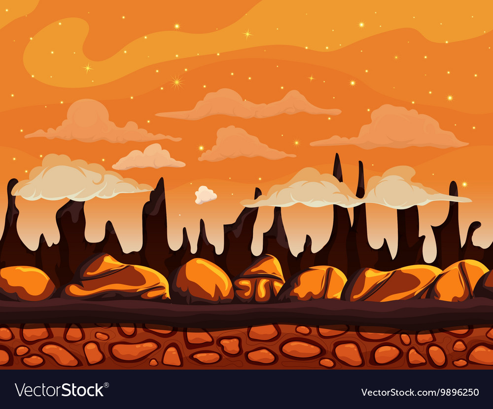 Seamless cartoon mountain nature landscape Vector Image