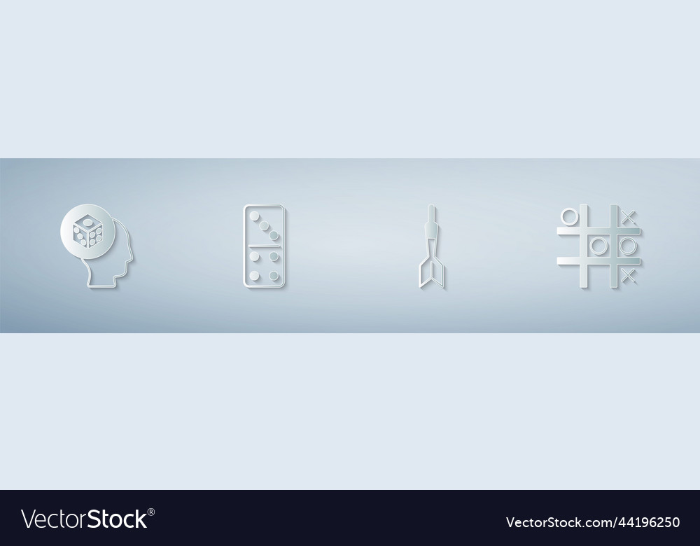 Set game dice domino dart arrow and tic tac toe