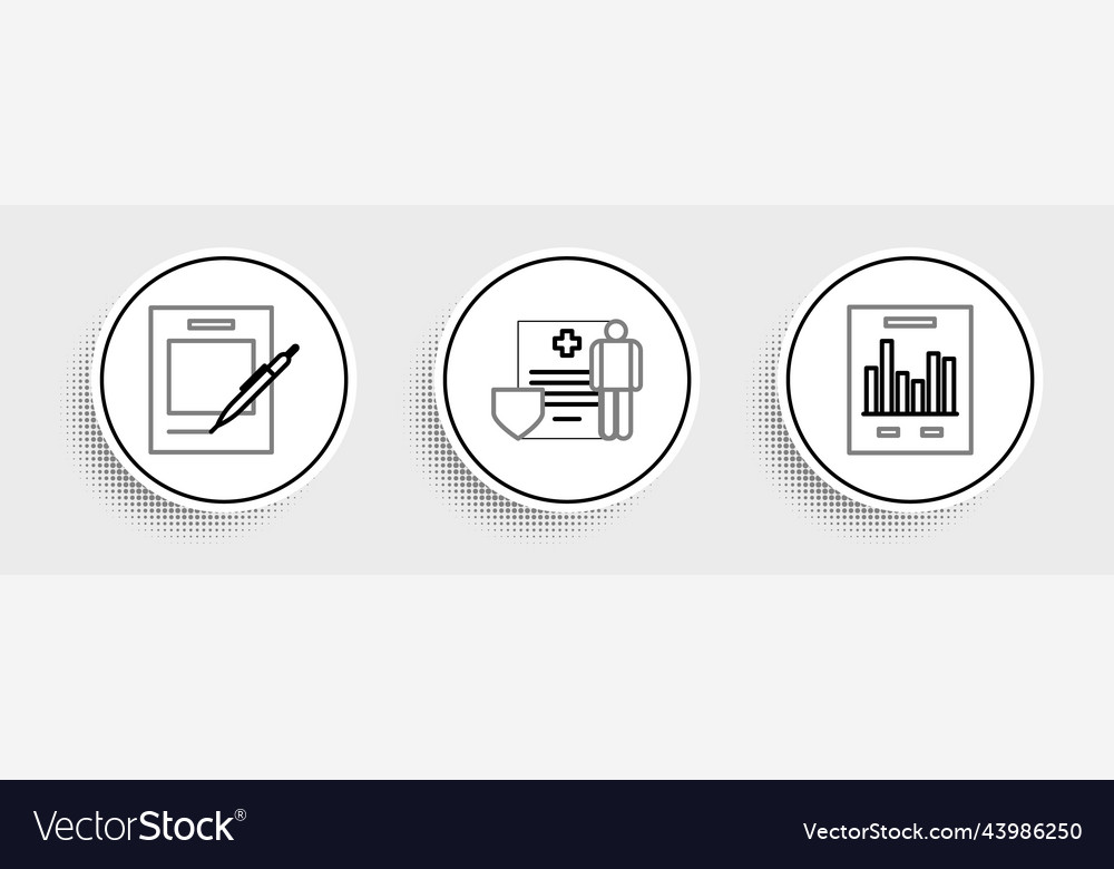 Zeilendokument mit Diagrammdiagramm leeres Notizbuch festlegen vector image Zeilendokument mit Diagrammdiagramm leeres Notizbuch festlegen