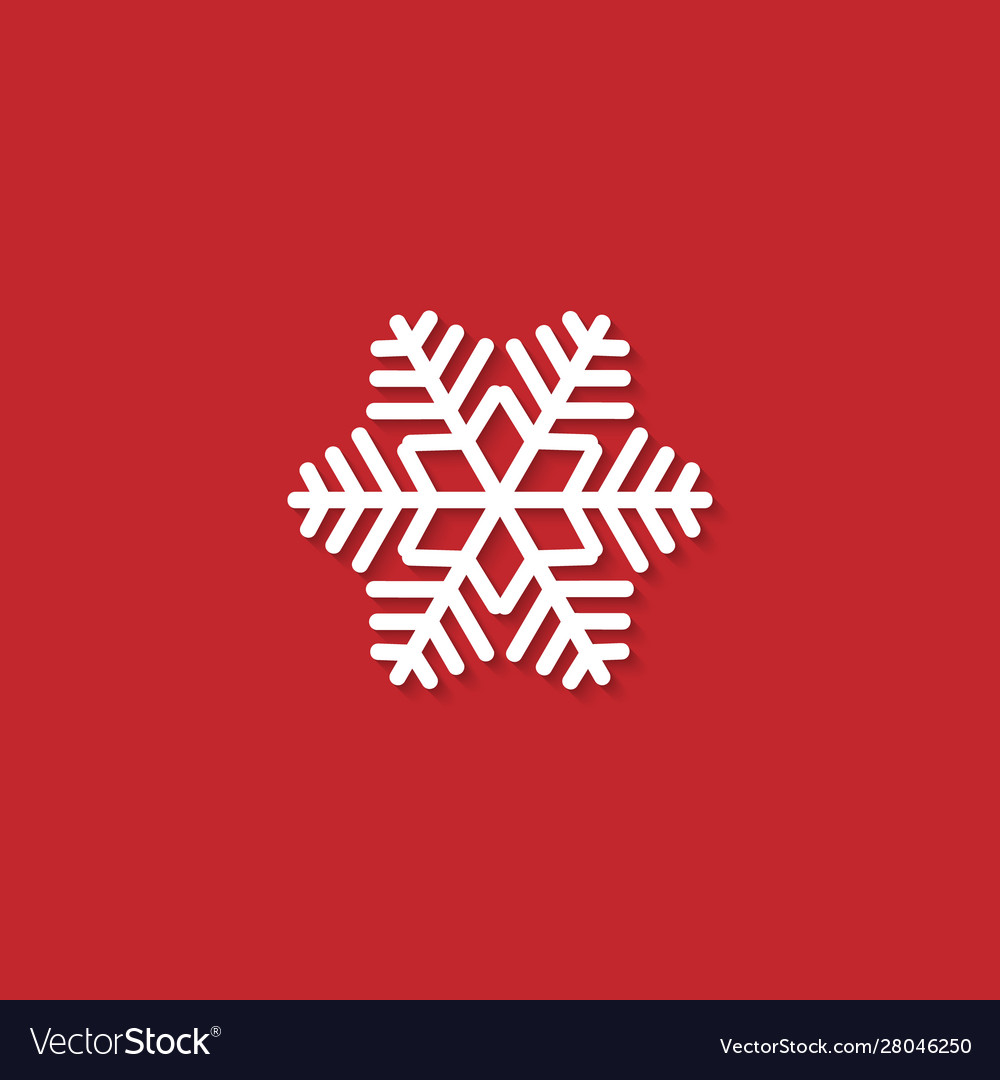 White snowflake isolated on red background vector image White snowflake isolated on red background