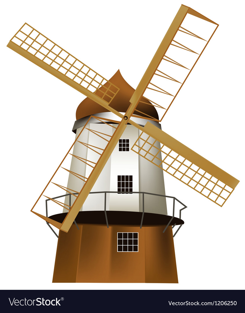 Windmill Royalty Free Vector Image - VectorStock