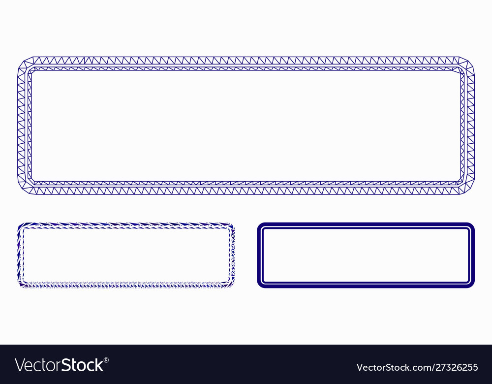 Double rounded rectangle frame mesh wire vector image Double rounded rectangle frame mesh wire