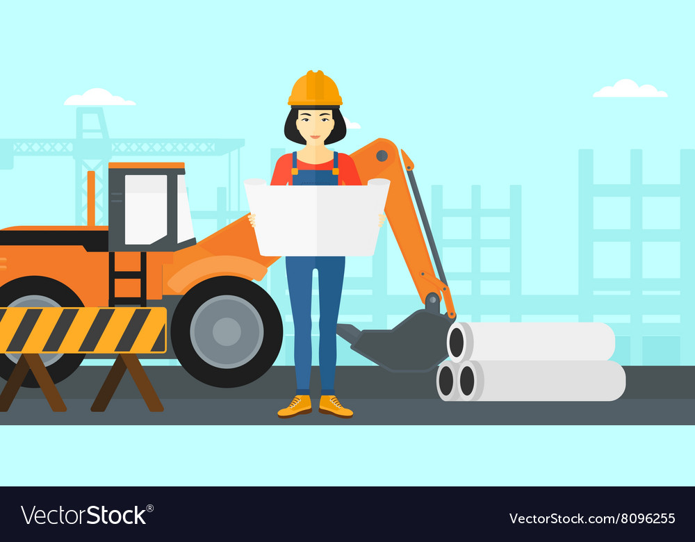 Engineer holding a blueprint
