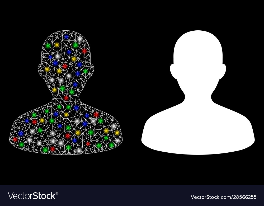 Flare mesh wire frame user icon with spots