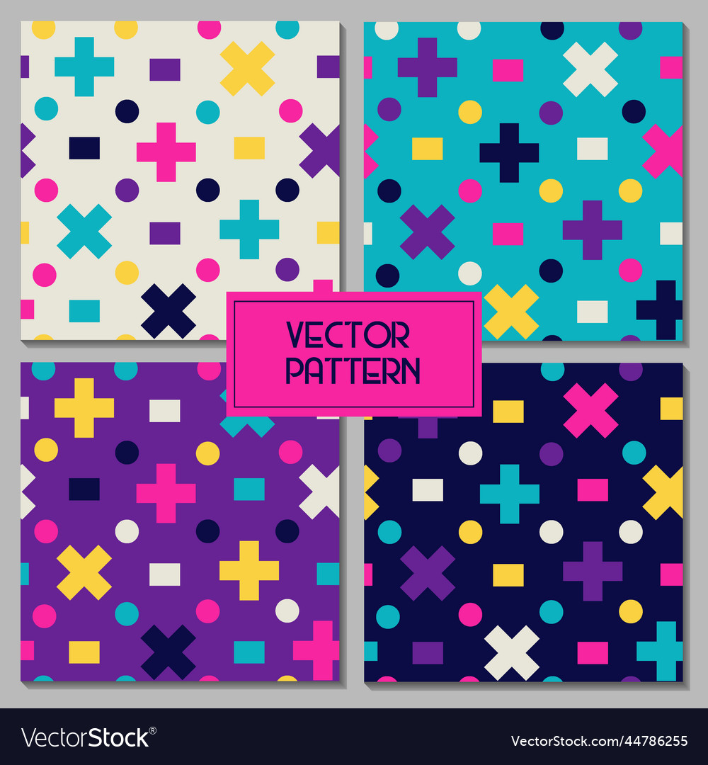 Geometric cross square circle shapes pattern