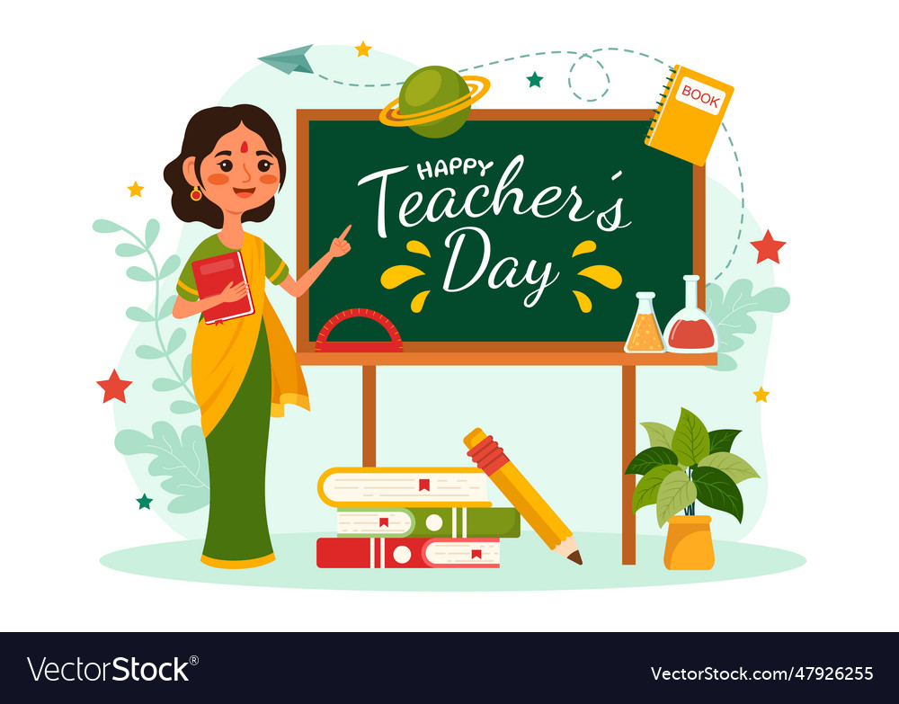 Happy teacher day in india with the teachers wear Vector Image