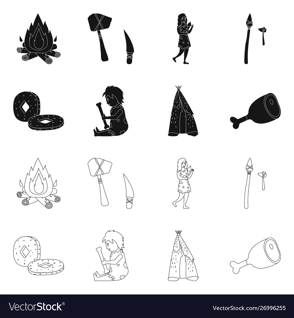 Isolated object evolution and neolithic sign vector image Isolated object evolution and neolithic sign