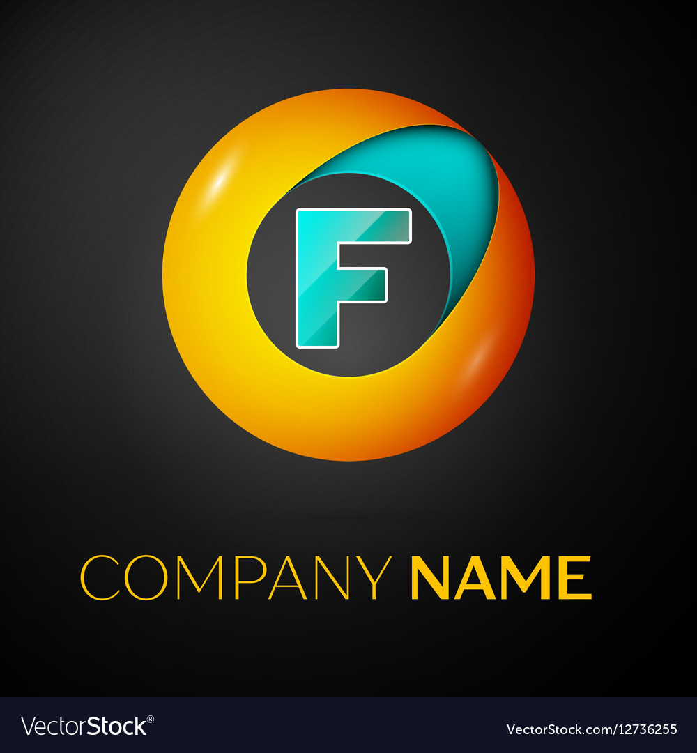 Letter F Logo Symbol In The Colorful Circle Vector Image