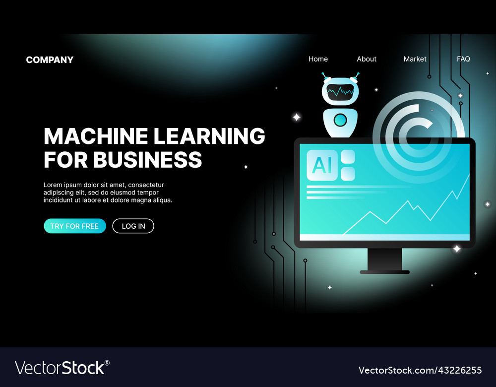Machine learning website for business isometric vector image Machine learning website for business isometric