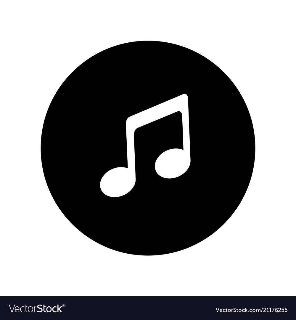 Music Icon In Black Circle Musical Note Icon Vector Image