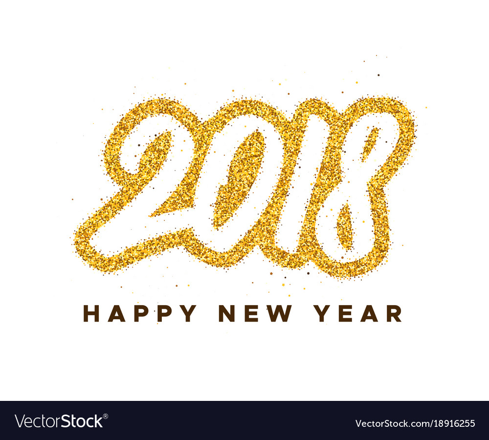 New Year 2018 Greeting Card Design Royalty Free Vector Image